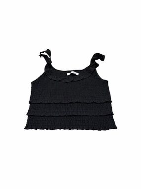 GAB KATE smocked black crop top